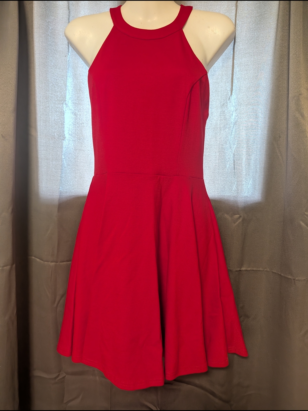 Windsor Red Halter Skater Dress
